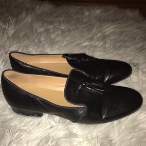 Nine West Black leather moccasins.